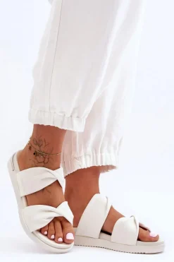 Klapki Damskie Big Star|Klapki Na Platformie>Big Star Shoes Damskie Płaskie Klapki Big Star LL274A121 Białe