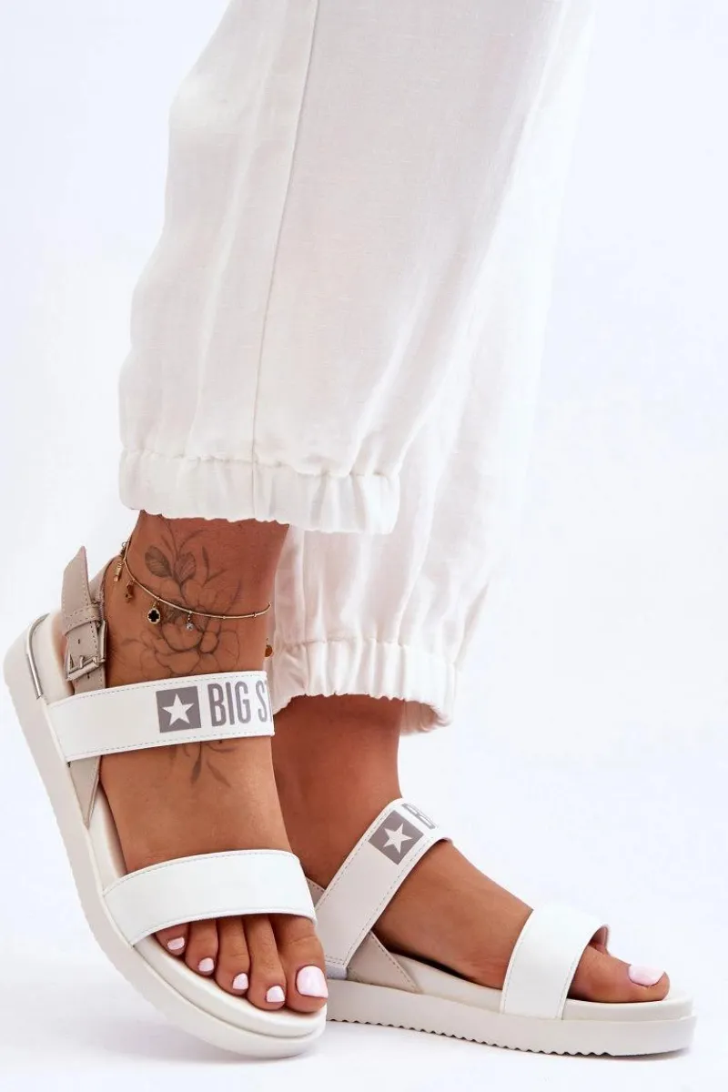 Sandały Big Star|Sandały Płaskie>Big Star Shoes Damskie Płaskie Sandały Big Star LL274939 Białe