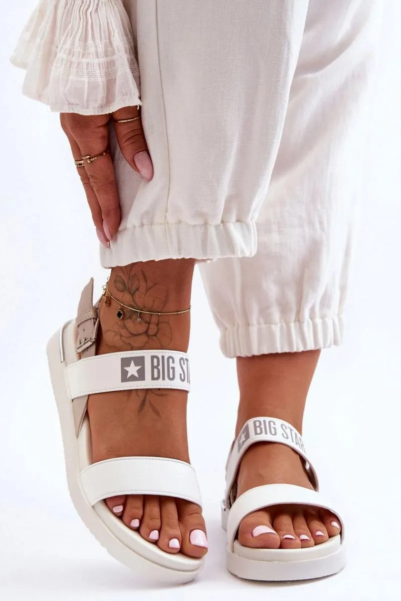 Sandały Big Star|Sandały Płaskie>Big Star Shoes Damskie Płaskie Sandały Big Star LL274939 Białe