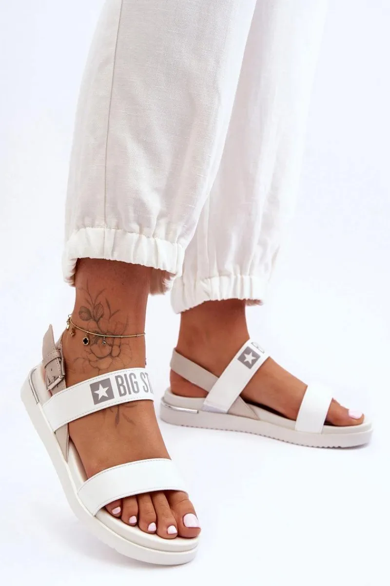 Sandały Big Star|Sandały Płaskie>Big Star Shoes Damskie Płaskie Sandały Big Star LL274939 Białe