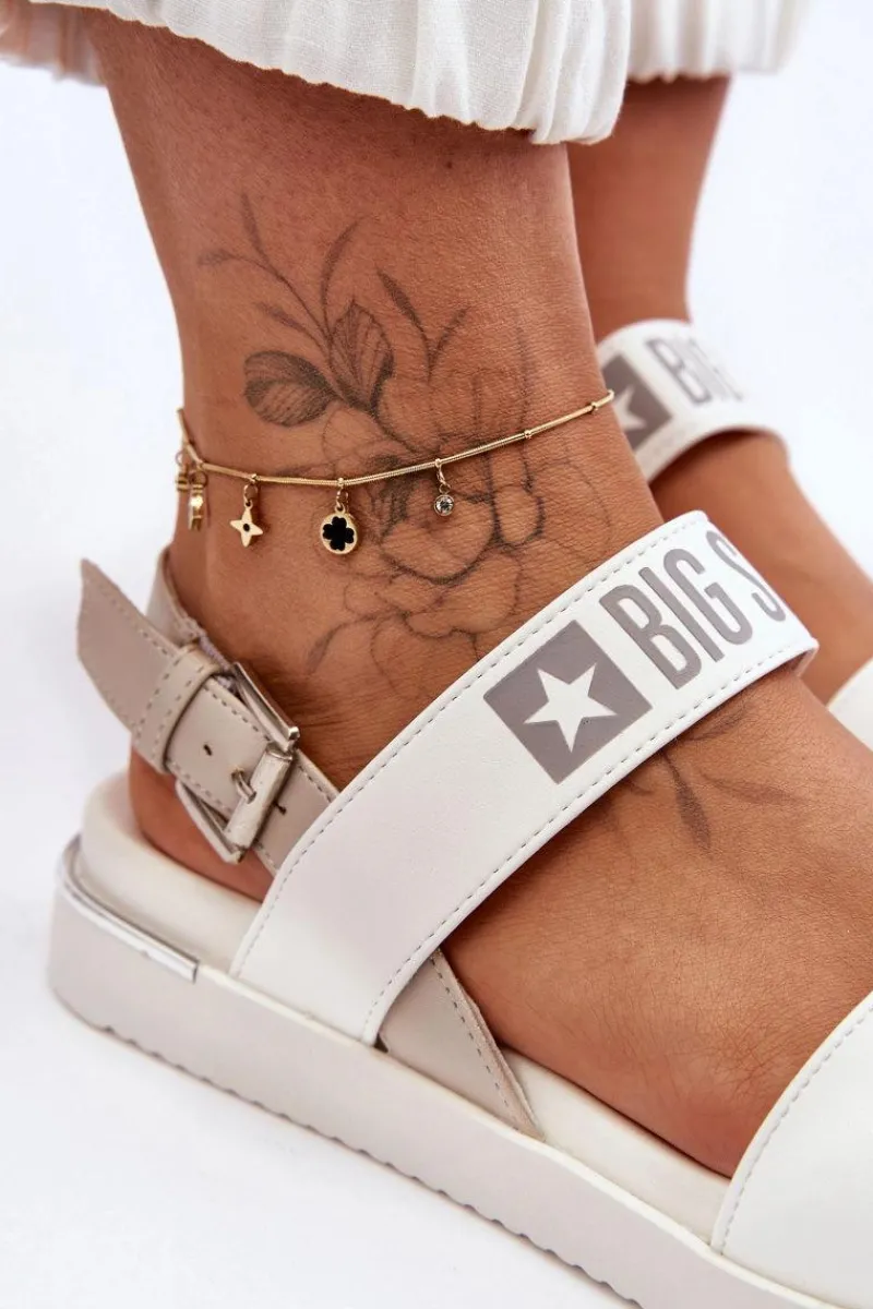 Sandały Big Star|Sandały Płaskie>Big Star Shoes Damskie Płaskie Sandały Big Star LL274939 Białe