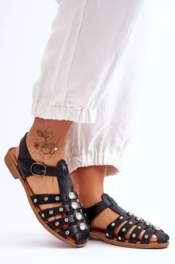 Sandały Płaskie><noscript><img width=