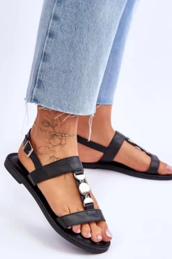 Sandały Płaskie><noscript><img width=