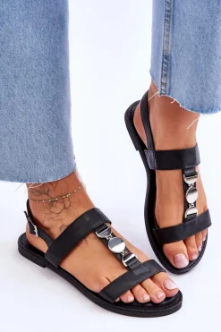 Sandały Płaskie><noscript><img width=