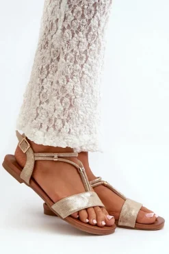 Sandały Płaskie><noscript><img width=