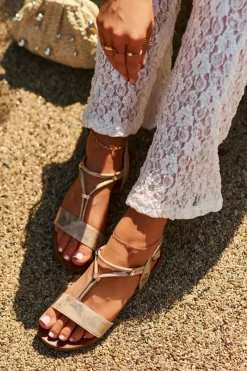 Sandały Płaskie><noscript><img width=