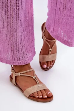 Sandały Płaskie><noscript><img width=