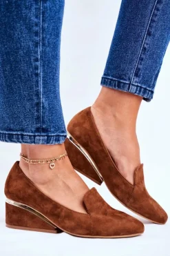 Clearance Damskie Półbuty Exquisite Brązowe 1205 Damskie Półbuty Skórzane