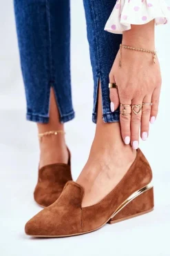 Clearance Damskie Półbuty Exquisite Brązowe 1205 Damskie Półbuty Skórzane