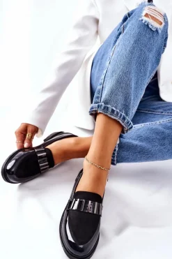 Discount Damskie Półbuty Lakierowane Czarne Montius Damskie Półbuty Lakierowane|Mokasyny Damskie Lakierowane