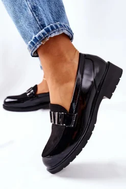 Discount Damskie Półbuty Lakierowane Czarne Montius Damskie Półbuty Lakierowane|Mokasyny Damskie Lakierowane