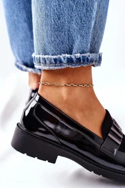 Discount Damskie Półbuty Lakierowane Czarne Montius Damskie Półbuty Lakierowane|Mokasyny Damskie Lakierowane