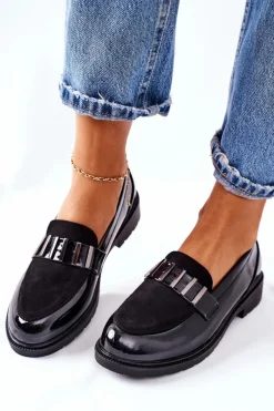 Discount Damskie Półbuty Lakierowane Czarne Montius Damskie Półbuty Lakierowane|Mokasyny Damskie Lakierowane