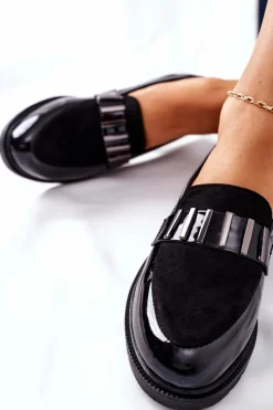 Discount Damskie Półbuty Lakierowane Czarne Montius Damskie Półbuty Lakierowane|Mokasyny Damskie Lakierowane