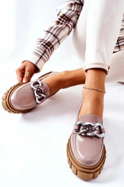 Półbuty Skórzane|Mokasyny Damskie Lakierowane><noscript><img width=