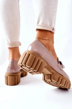 Półbuty Skórzane|Mokasyny Damskie Lakierowane><noscript><img width=