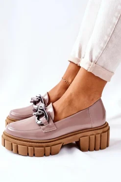 Półbuty Skórzane|Mokasyny Damskie Lakierowane><noscript><img width=