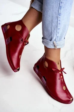 New Maciejka Damskie Półbuty Czerwone 03426-08