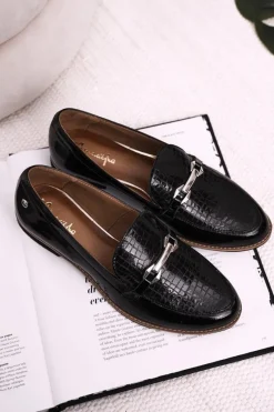 Best Maciejka Damskie Półbuty Lakierowane Loafery Czarne 4099A-01/00-1