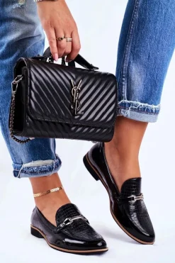 Best Maciejka Damskie Półbuty Lakierowane Loafery Czarne 4099A-01/00-1