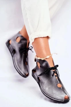 Outlet Maciejka Damskie Półbuty Popiel 03426-03