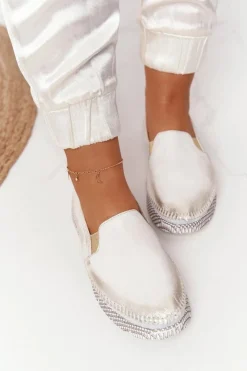 Discount Damskie Półbuty Wsuwane Skórzane Złote 03512-25 Damskie Półbuty Skórzane|Botki Skórzane