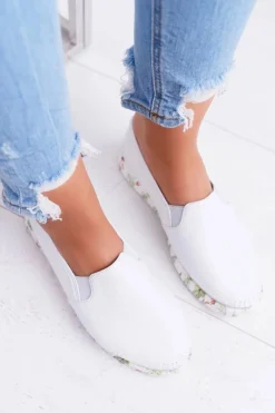 Maciejka Damskie Półbuty Wsuwane Skórzane Białe 03512-11