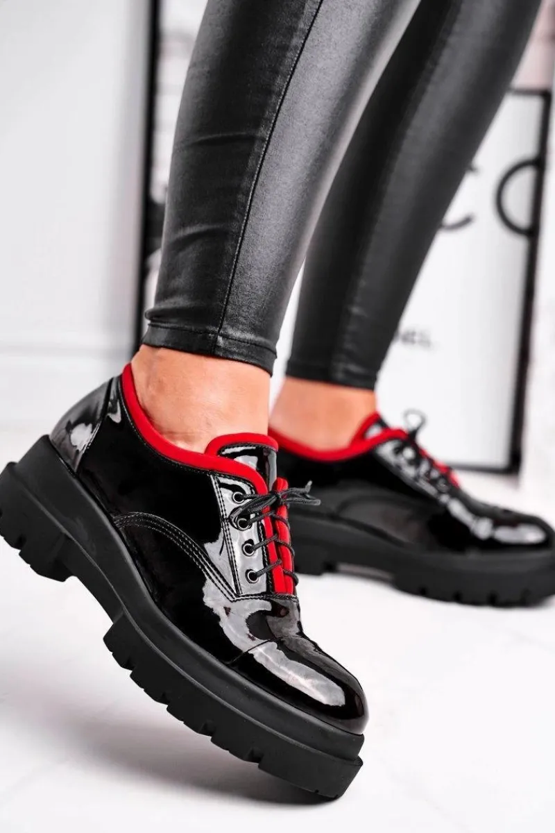 Best Damskie Półbuty Skórzane Visconi Czarne 7427936 Damskie Półbuty Skórzane