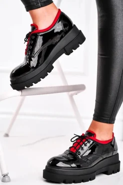 Best Damskie Półbuty Skórzane Visconi Czarne 7427936 Damskie Półbuty Skórzane