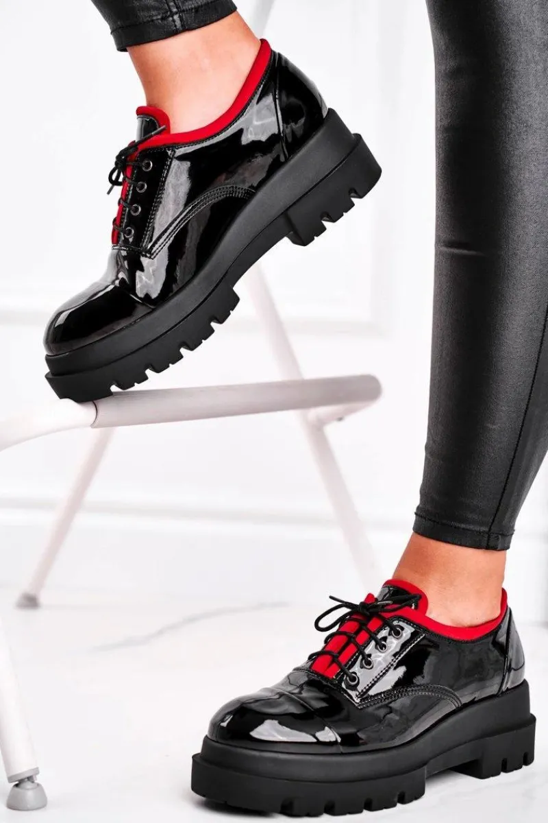 Best Damskie Półbuty Skórzane Visconi Czarne 7427936 Damskie Półbuty Skórzane