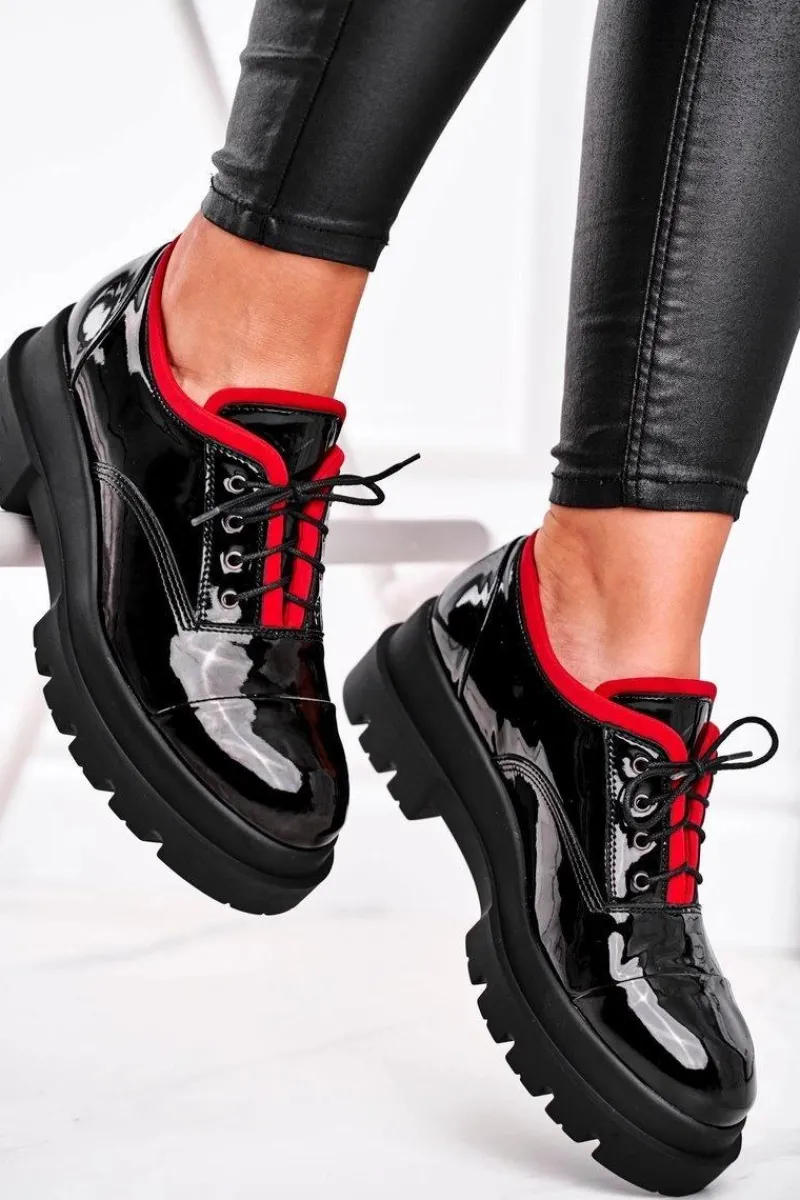 Best Damskie Półbuty Skórzane Visconi Czarne 7427936 Damskie Półbuty Skórzane