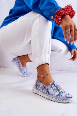 New Maciejka Damskie Półbuty Wsuwane Skórzane 03512-39 Niebieskie