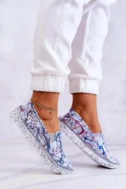 New Maciejka Damskie Półbuty Wsuwane Skórzane 03512-39 Niebieskie