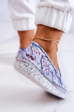 New Maciejka Damskie Półbuty Wsuwane Skórzane 03512-39 Niebieskie