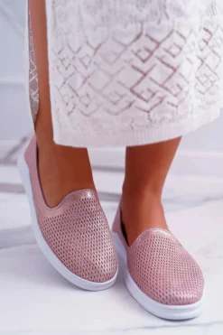 Półbuty Skórzane|Mokasyny Damskie Skórzane></noscript>Damskie buty S.Barski Damskie Półbuty Wsuwane Skórzane Lordsy Różowe Lordi