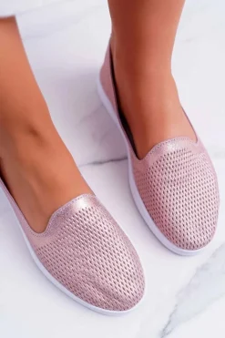 Półbuty Skórzane|Mokasyny Damskie Skórzane></noscript>Damskie buty S.Barski Damskie Półbuty Wsuwane Skórzane Lordsy Różowe Lordi