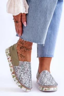 Sale Maciejka Damskie Półbuty Wsuwane Skórzane 03512-51 Zielone