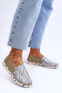 Sale Maciejka Damskie Półbuty Wsuwane Skórzane 03512-51 Zielone