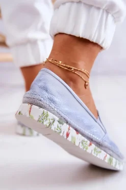 Maciejka Damskie Półbuty Wsuwane Skórzane 03512-40 Jasnoniebieskie