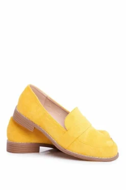 Outlet Boto Damskie Półbuty Zamszowe Żółte Cintra
