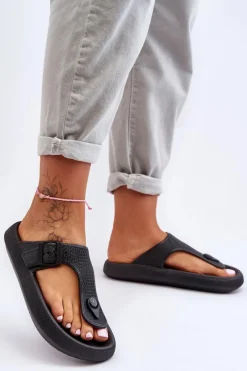 Sale Boto Damskie Piankowe Japonki Czarne Apolla