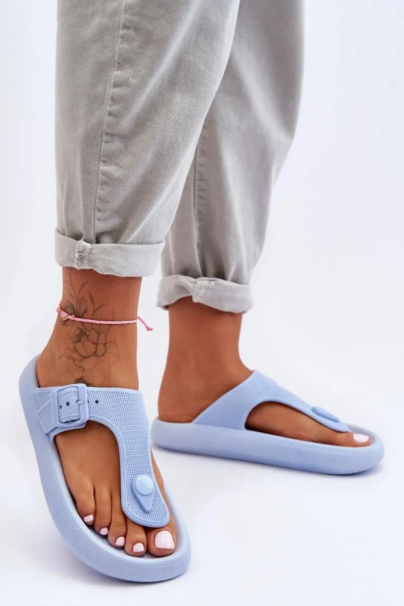 Outlet Damskie Piankowe Japonki Niebieskie Apolla Damskie Klapki Damskie Japonki|Klapki Na Platformie