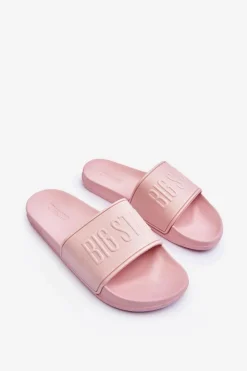 Outlet Big Star Shoes Damskie Piankowe Klapki Big Star MM274718 Różowe