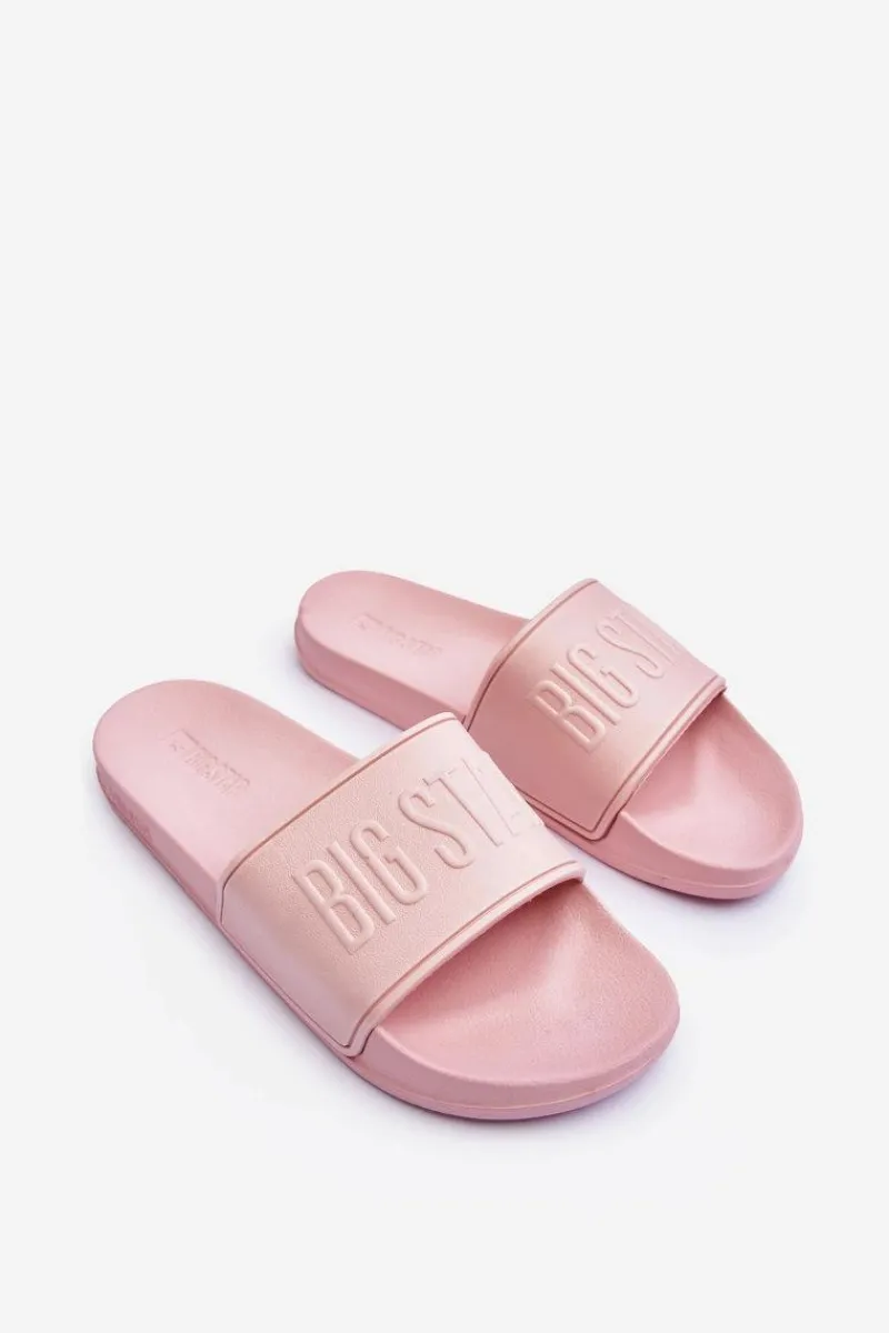 Outlet Big Star Shoes Damskie Piankowe Klapki Big Star MM274718 Różowe