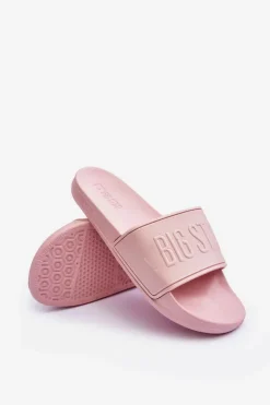 Outlet Big Star Shoes Damskie Piankowe Klapki Big Star MM274718 Różowe