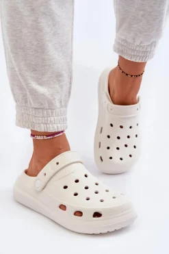 Damskie Piankowe Klapki Białe Ilariana Damskie Klapki Basenowe|Klapki Na Platformie