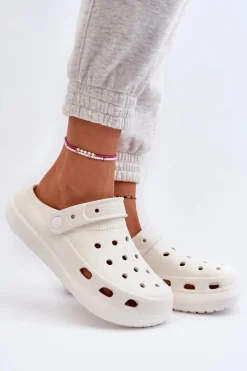 Damskie Piankowe Klapki Białe Ilariana Damskie Klapki Basenowe|Klapki Na Platformie