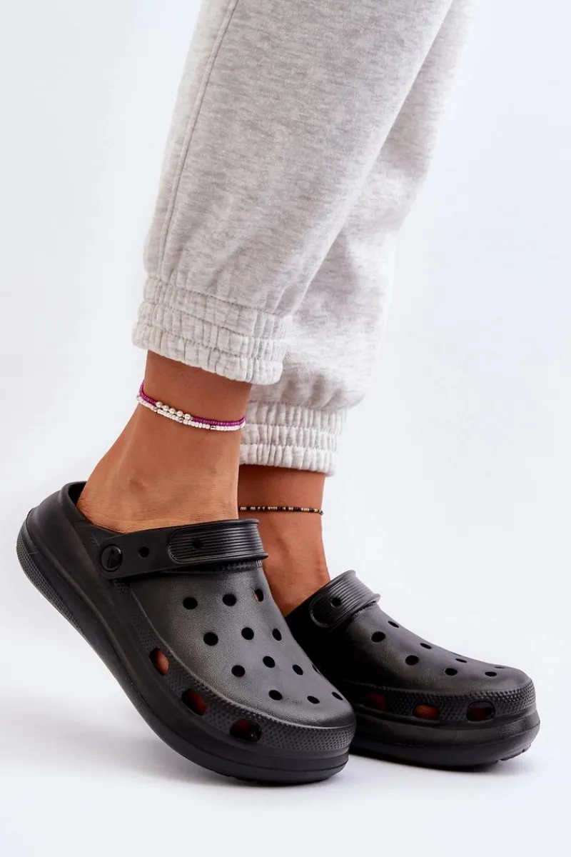 Outlet Boto Damskie Piankowe Klapki Czarne Ilariana Czarny