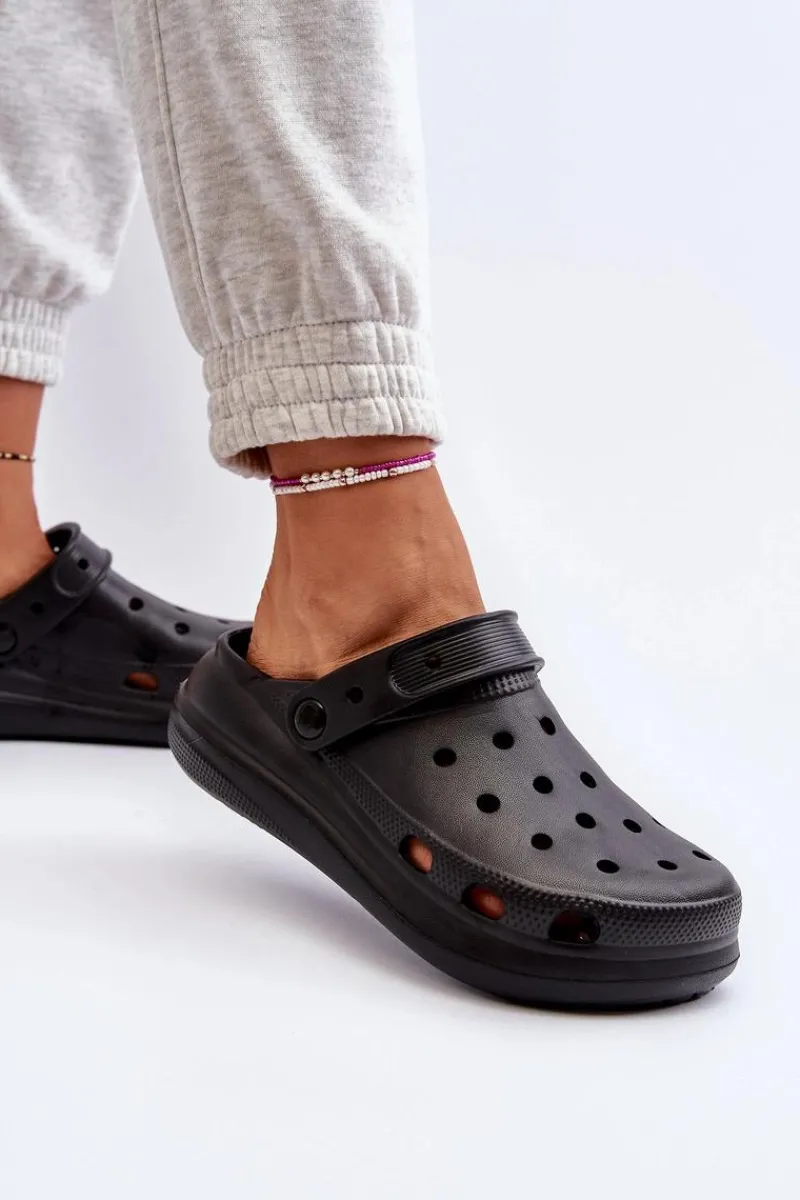 Outlet Boto Damskie Piankowe Klapki Czarne Ilariana Czarny