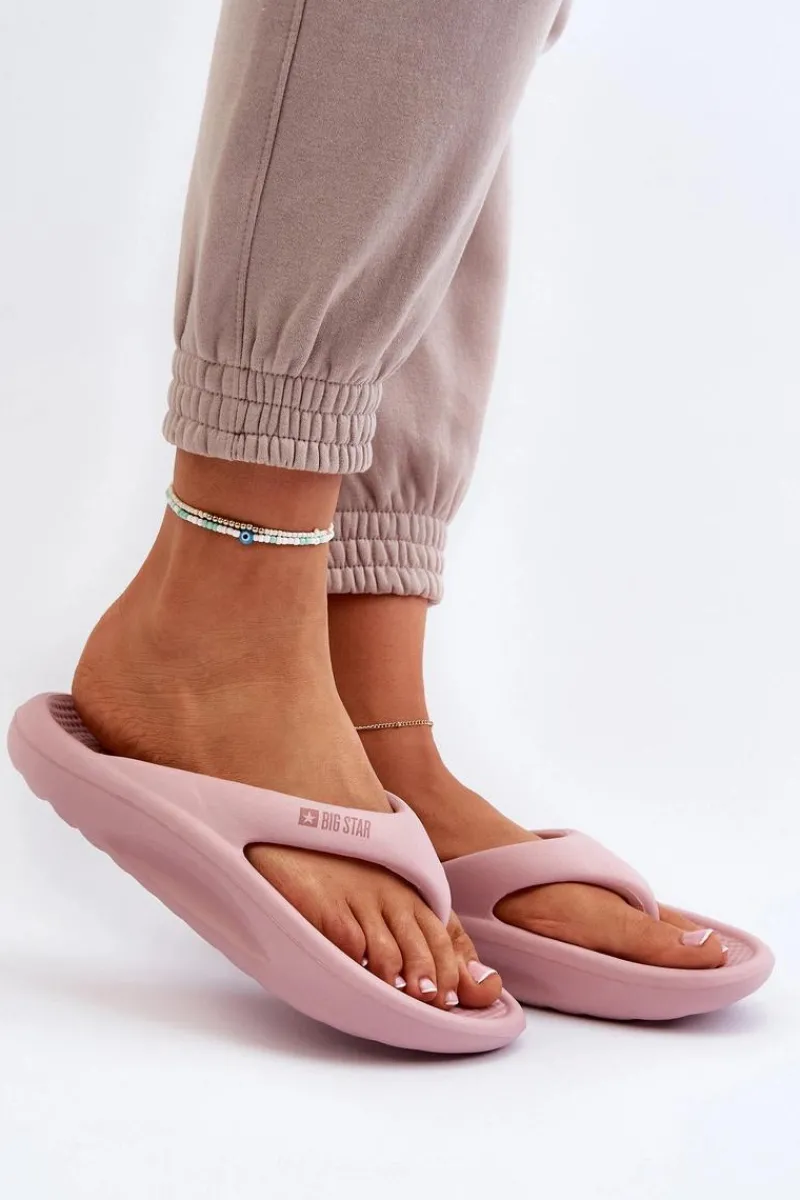 Online Damskie Piankowe Klapki Japonki Big Star NN274A650 Różowe Damskie Klapki Damskie Big Star|Klapki Basenowe